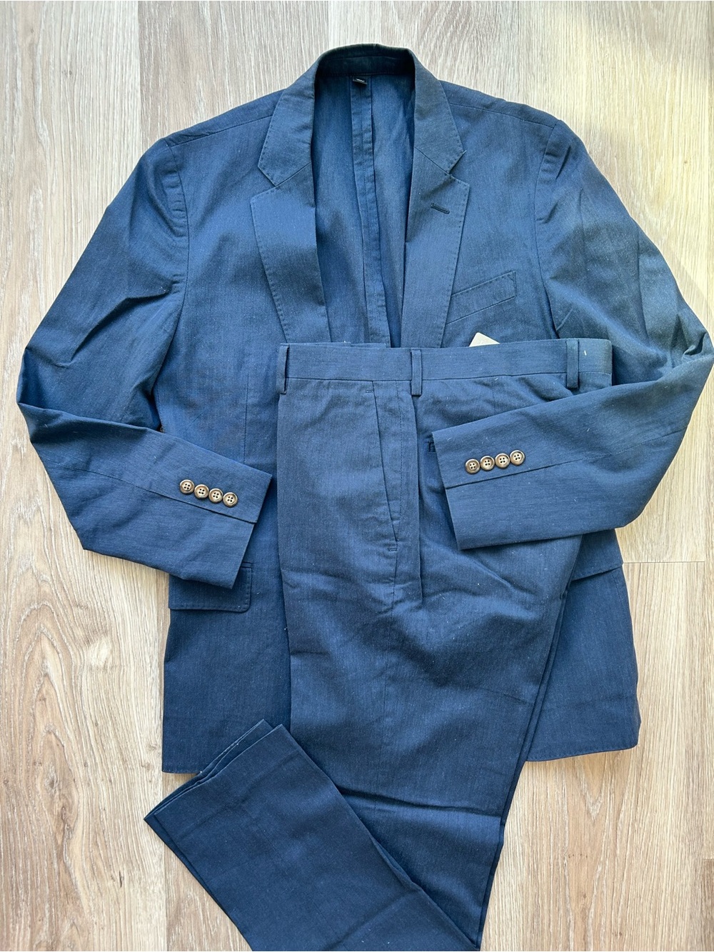 J. Crew Ludlow Slim Fit Navy Unstructured Cotton 2-Piece Suit